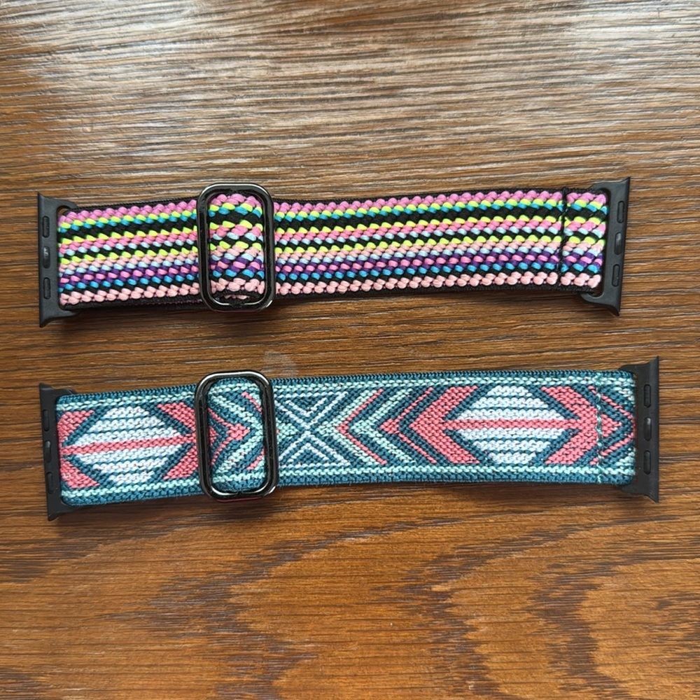 ⌚️Maledan patterned nylon loop smart watch bands. Set of two.